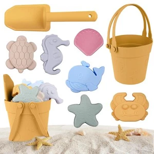 HOTUT Silikon Sand Spielzeug für Kinder 8 Stück Kinder Strand Sand Eimer Set mit Eimer... - Bild 1 von 6