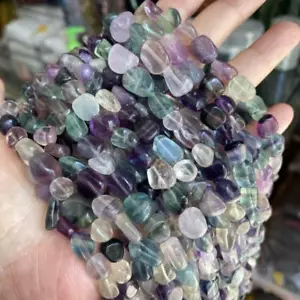 Authentic Fluorite Large Potato Tumbled Nugget Gemstones Bead 12mm -15.5" Strand - Picture 1 of 3