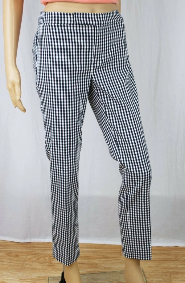 Lauren by Ralph Lauren Navy/White Gingham Ankle Length Pants~NWT - Изображение 1 из 1