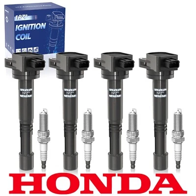 4x Ignition Coil &Spark Plug For 2008-2012 Honda Accord EX SE LX Civic 099700147 - Image 1 of 4