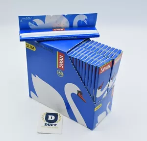 SWAN Blue King Size Slim Smoking Rolling Papers Full Box of 50 Booklets Skins - Picture 1 of 4
