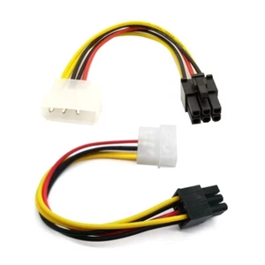 Adapter Cable 4 Pin Molex to 6 Pin PCI-Express PCIE Video Card Power Converter - Photo 1/8