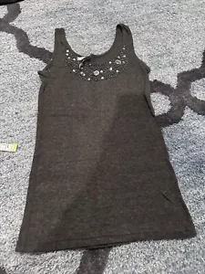 Charlotte Russe Beaded Ribbed Tank Junior’s Medium - Picture 1 of 7