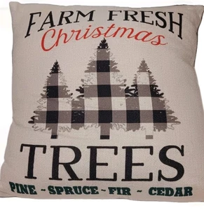 Weihnachten Überwurf Kissen und Bezug 18"×18" mit Reißverschluss, cremeweißer Bezug superweich - Bild 1 von 5