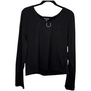 Dolls Kill Current Mood Top 3XL Long Sleeve Black O-Ring Goth Punk Thumbholes - Picture 1 of 6