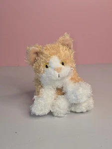 Wild Republic Orange & White Cat Kitten Plush  Beanie Curly Hair K&M 2008 - Picture 1 of 9