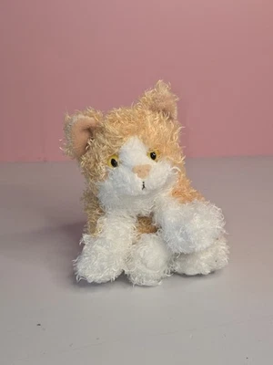 Wild Republic Orange & White Cat Kitten Plush  Beanie Curly Hair K&M 2008 - Image 1 of 4