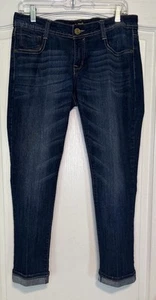 SOUTHPOLE Jeans Juniors Size 9 Dark Wash Denim Cuffed Capri Low Rise - Picture 1 of 10