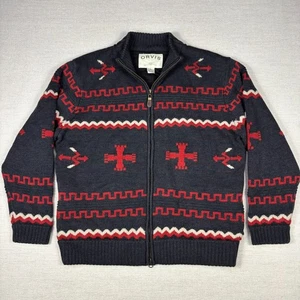 Chaqueta de Lana Merino Pesada Orvis Para Hombre Grande Forrada Cremallera Completa Gruesa - Imagen 1 de 10