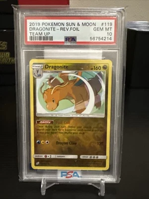2019 Pokemon Sun & Moon Team Up Dragonite Reverse Holo 119 PSA 10 - Image 1 of 2