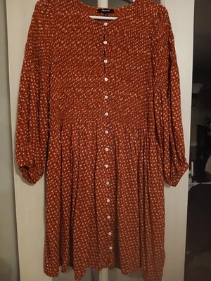 Mini Vestido Campesino Madewell Nuevo sin Etiquetas Challis Botón Frontal Pequeño Rojo Margarita Talla Pequeña Foto 1 de 4