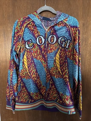 Coogi Hombres Cremallera Completa Sudadera con Capucha Patrón Multicolor Talla Lage Streetwear Y2K Urbano Foto 1 de 4