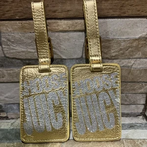 2 - Etiquetas de equipaje Juicy Couture Y2K “ELIGE JUICY” plateadas brillantes en doradas - Nuevas - Imagen 1 de 5