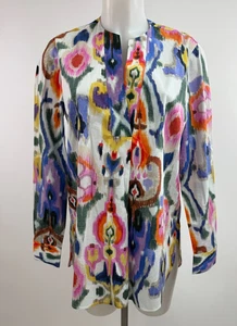 MIRTO Batik Multicolor Ikat Print Cotton Blend Tunic Top SZ 40/6 - Picture 1 of 3