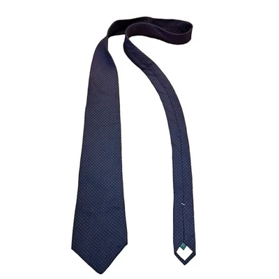 Corbata de cuello DAKS London para hombre azul oscuro lunares lujo clásico negocios 100 % seda Foto 1 de 4