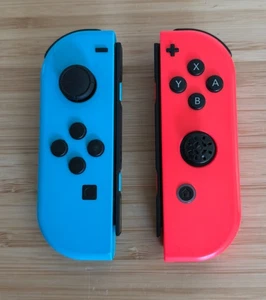 Nintendo Switch L & R "AS IS" Joy-Con Set (Neon Blue Red) *PARTS REPAIR* DRIFT - Picture 1 of 19