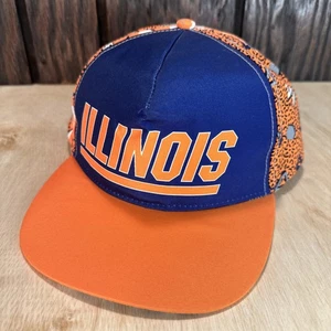 Gorra Illinois Fighting Illini Snapback años 90 estampado patrón deletreado - Imagen 1 de 13