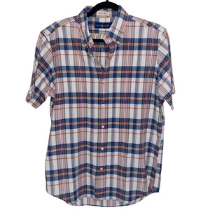 Ralph Lauren Shirt Mens Medium Bleeding Madras Plaid Polo India Preppy Coastal - Picture 1 of 10