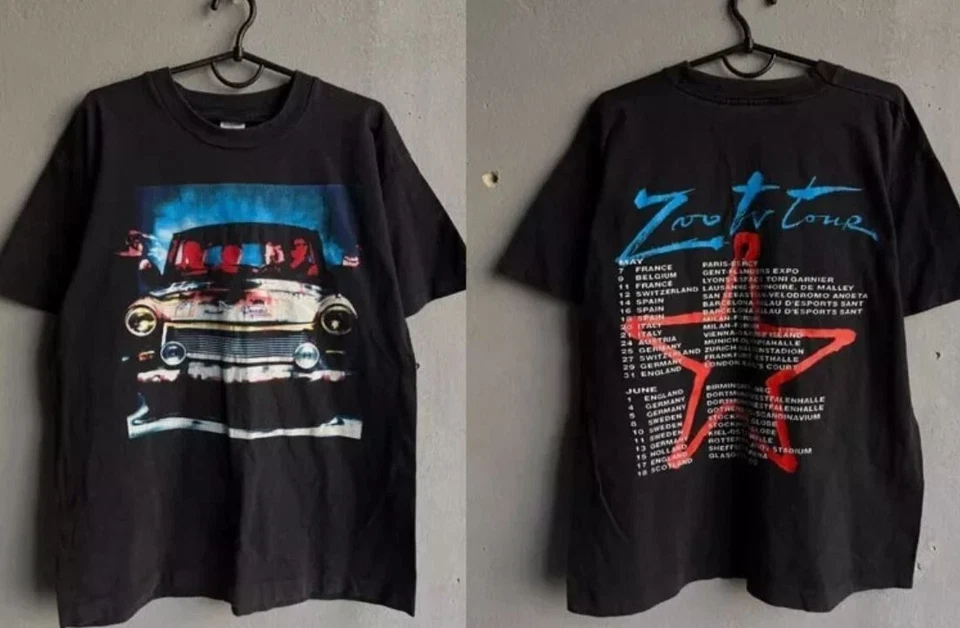 Maglietta U2 Zoo TV Attenzione Baby 1992 Tour, Maglietta U2 Band S-5XL. - Immagine 1 di 1