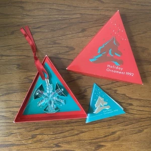 Ornamento de copo de nieve de cristal Swarovski 1992 con caja edición limitada - Imagen 1 de 7