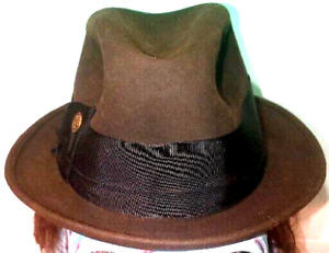 Stephen L. Stetson Fedora Style Hat Size 6 7/8 Olive Black Vtg. Early Century