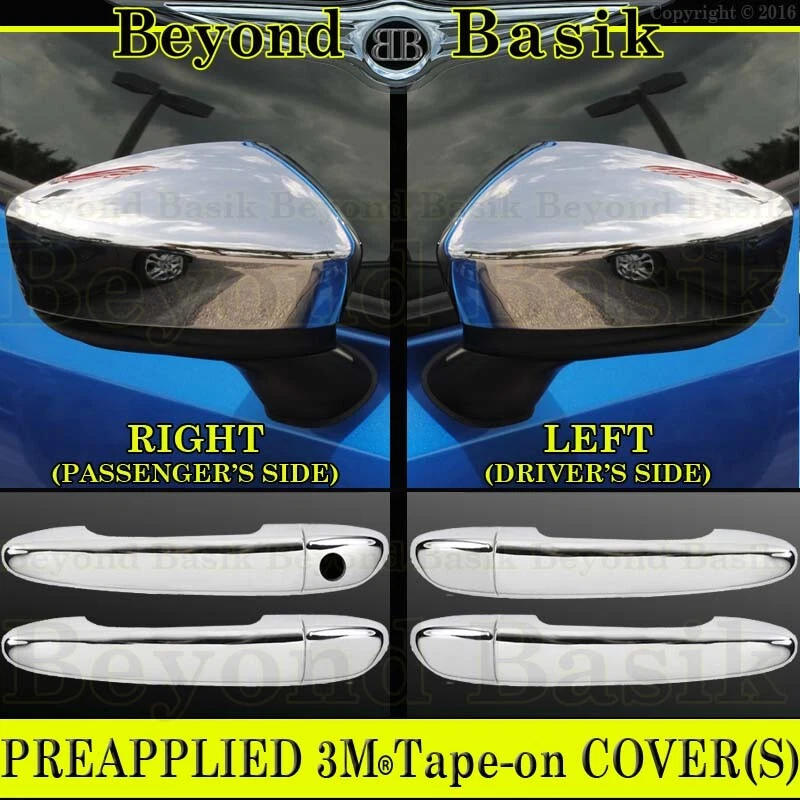 2014-2017 2018 Mazda 3 Chrome Door Handle COVERS NoSmartKeys+Mirror Overlays - Изображение 1 из 2