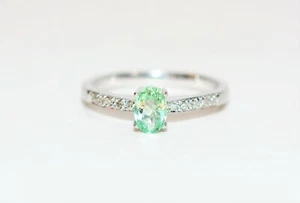 Natürlicher Paraiba Turmalin & Diamantring 14K Weißgold 0,52tcw Versprechensring - Bild 1 von 12