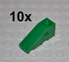 Lego Parts - 10X Green 3X1 Studs 33 Degrees Roof Tiles Slope For House/1X3 4286