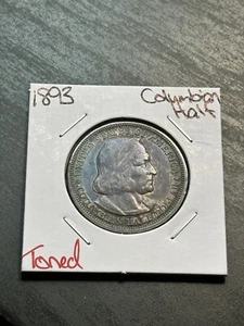 1893 Columbian Expo Gedenkmünze Half Dollar schön getönt (Raw9598) - Bild 1 von 2