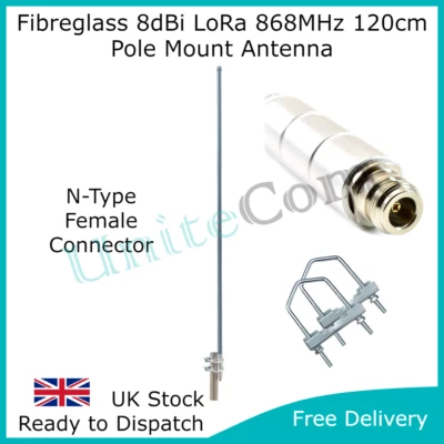 LoRa Helium HNT 868 MHz N-Type 8dBi antenna aerea Bobcat Nebra RAK Syncrobit - Immagine 1 di 4