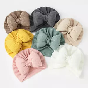 Newborn Baby Girl Hat Infant Soft Hat with Bow Cap Hospital Beanie Headband - Picture 1 of 16