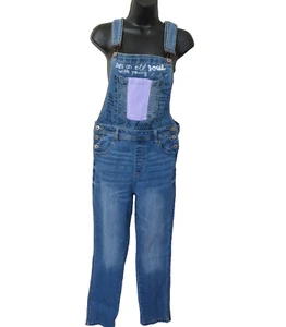 Black Label C'est Toi Denim Overall Womens Blue Medium Washed Graffiti Small - Picture 1 of 7