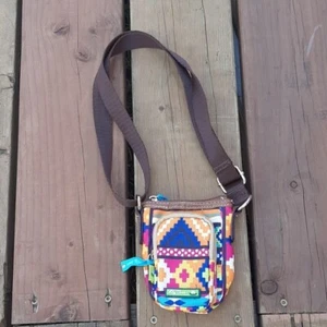Borsa per fotocamera Lily Bloom arancione bianco blu marrone motivo azteco - Foto 1 di 4