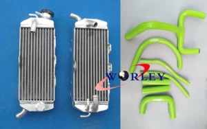 FOR LH&RH aluminum radiator & Silicone HOSE KTM 620 640 660 LC4 GREEN - Picture 1 of 11