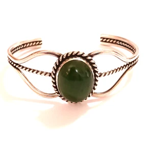 Manschette Nephrit Jade Sterlingsilber (1199) - Bild 1 von 8