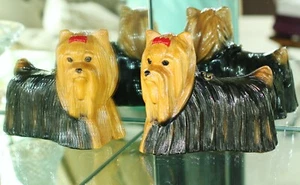 TIMMY WOODS YORKIE YORKSHIRE TERRIER DOG PURSE CLUTCH MINAUDIERE RED BOW FUN! - Picture 1 of 8