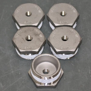 (5) Hex Reducer Bushings 4452K199, 2" x 1/4" NPT, 316 Stainless Steel, Class 150 - Picture 1 of 6
