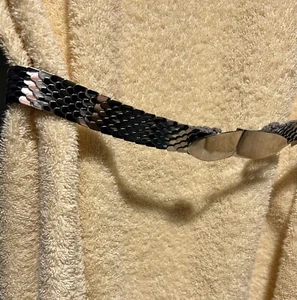 Schaffer Belts,NY Silver Metallic Scales Stretch Belt,25”x1” - Picture 1 of 7