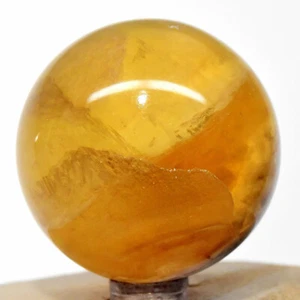 Piedra preciosa mineral fluorescente cristal natural esfera fluorescente esfera fluorita dorada 52 mm - India - Imagen 1 de 6