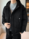 Winter Pockets Men's Parka Jacket Hooded Windbreaker Zipper Coat Thick Parkas