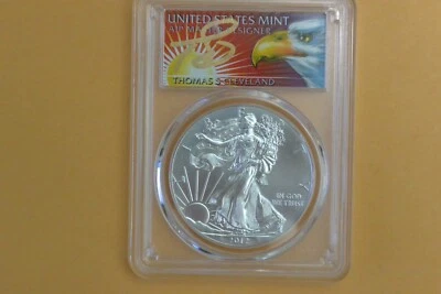 2012 American Silver Eagle Dollar 1oz PCGS MS70 Thomas Cleveland Eagle - Image 1 of 4