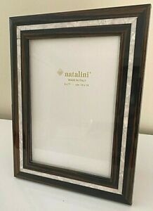 NATALINI Handmade Italy Vintage Lacquer Photo Picture Frame 5 x 7 Brown Modern