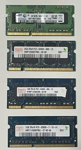 Lot of 4pc Mixed 2GB 1Rx8 -2Rx8 PC2 - PC3; 1GB 2Rx16 PC2 - PC3 Laptop RAM Memory - Picture 1 of 6