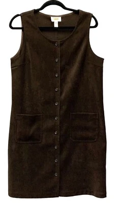 Vestido vaina vintage Talbots marrón imitación gamuza sin mangas MIDI para mujer 10 Petite Foto 1 de 2