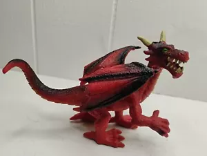 Figura Juguete Dragón Monstruo Alado Corto Mítico 5"x 5" Alas Rojo y Negro - Imagen 1 de 3