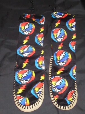 Mukluks Gratefull Dead SLIPPERS Moccasin New Wool Sock Suede sole Boot Size 5- 6 - Image 1 of 4