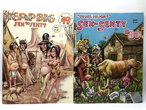Lot (2) Vintage SEX TO SEXTY Adult HUMOR Comic BOOKS Risque 1970s #49 & #80 Nude - Picture 1 of 11