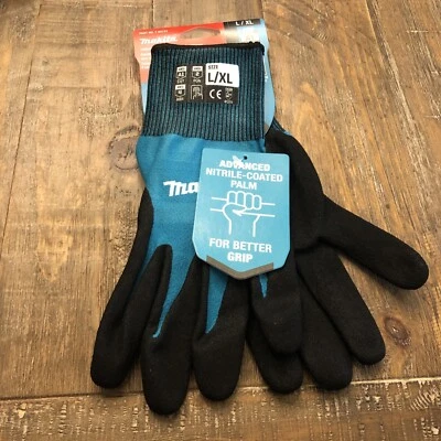 Makita T-04123 FitKnit Cut Level 1 Nitrile Coated Dipped Gloves (Large/X-Large) - Image 1 of 3