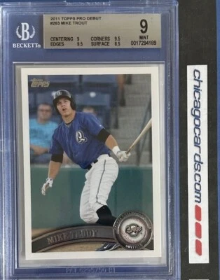 BGS 9 Mint Mike Trout 2011 Topps Pro Debut Rookie RC #263 2x 9.5 - Image 1 of 4