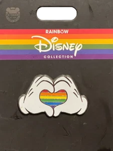 Disney Mickey Hands Heart Regenbogen Sammlung Stolz Liebe Pin Handel LGBTQ - Bild 1 von 2